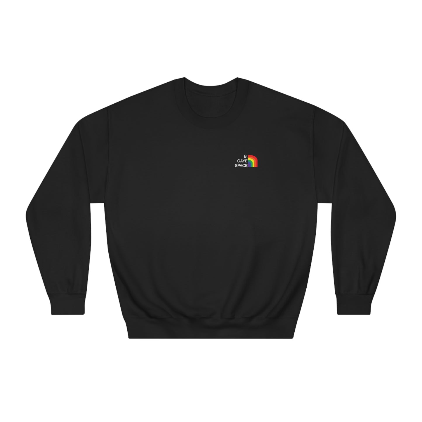 Black Gay pride crew neck sweatshirt front view