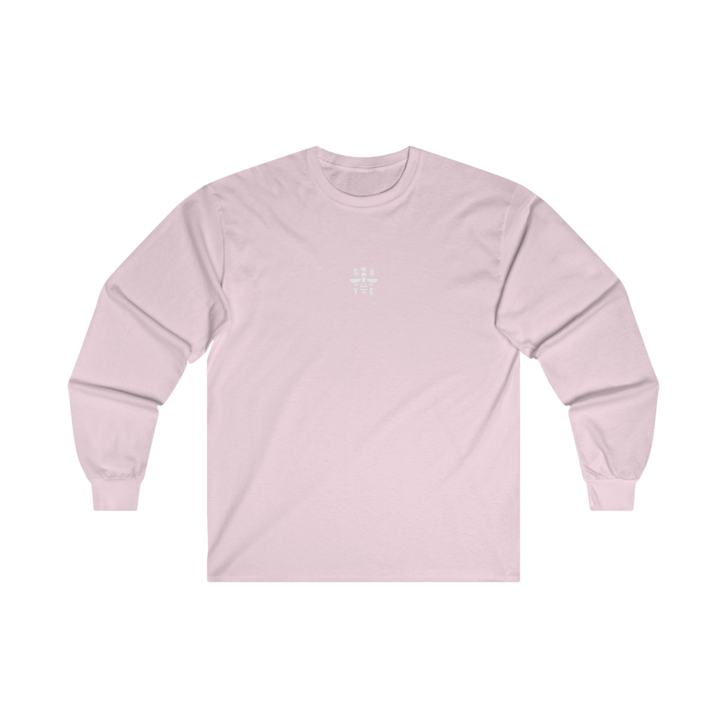 Soft pink gay pride outfit long sleeve shirt front view