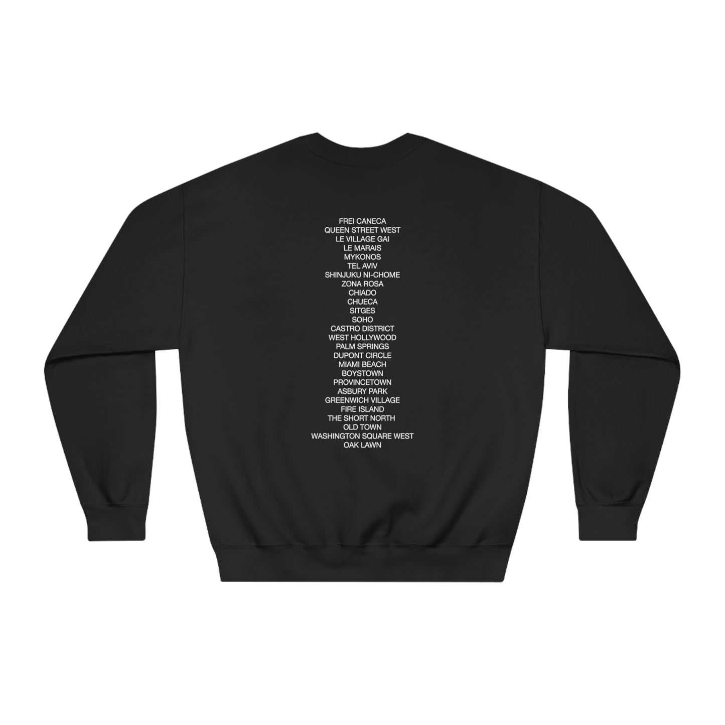 Black gay pride crew neck sweatshirt back view