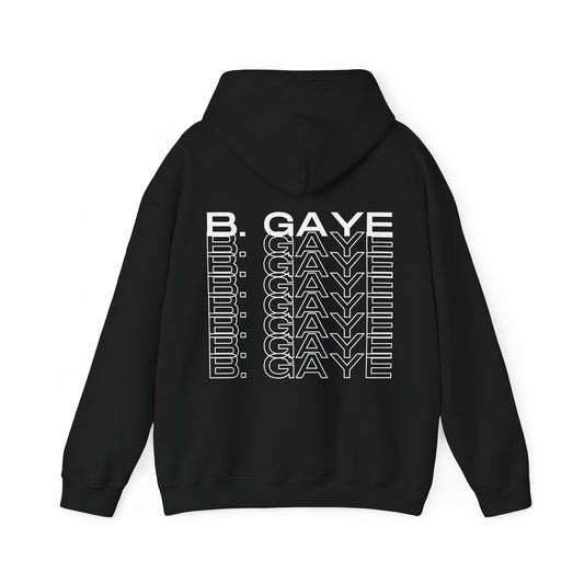 Black gay pride hoodie back view