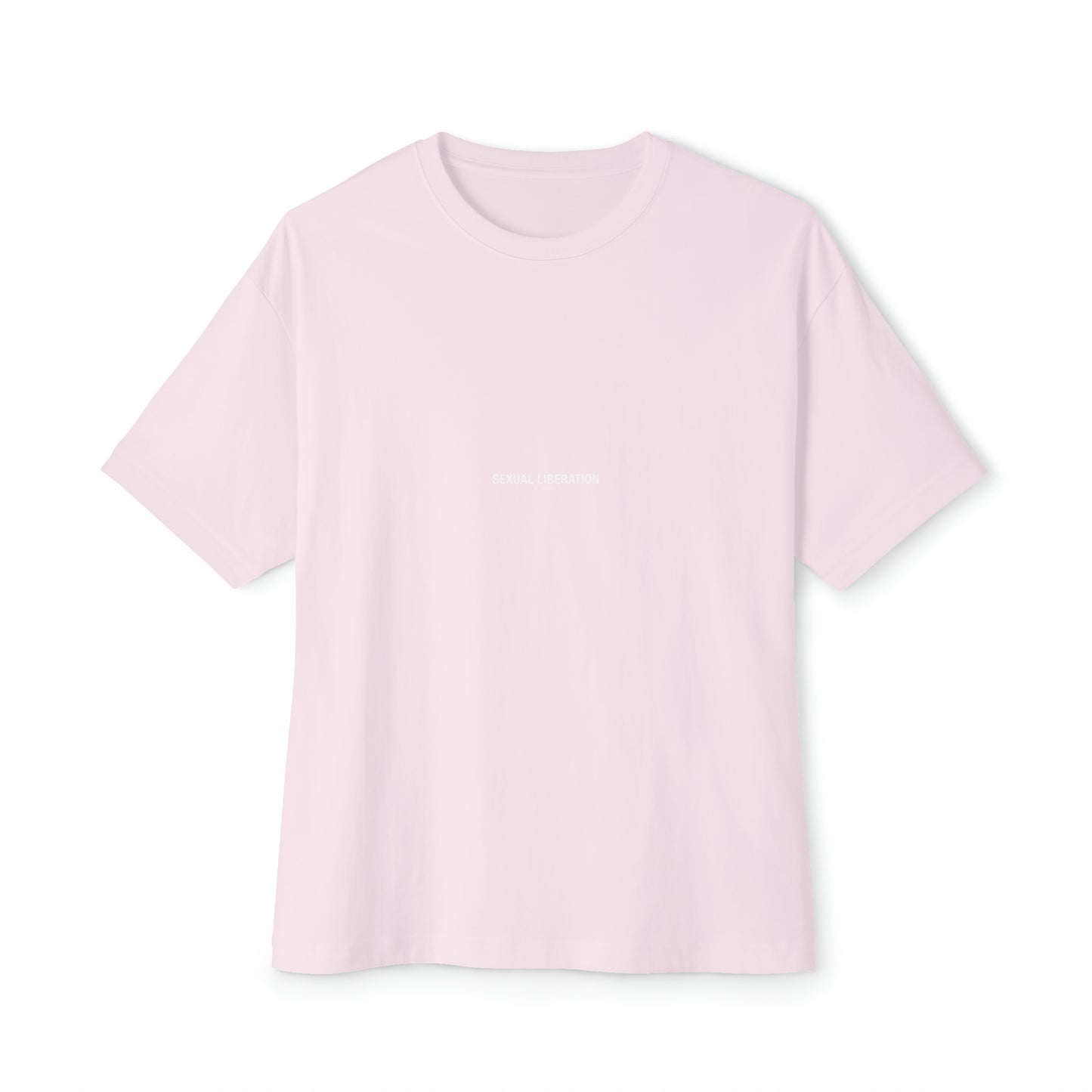 Soft pink sexual gay pride tee shirt front view