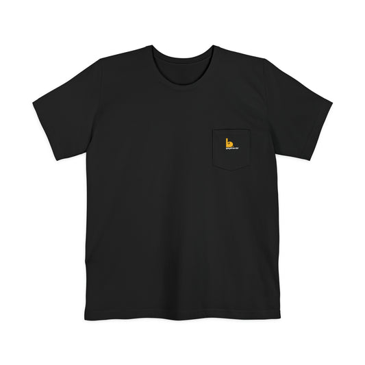 Black gay pride pocket tee front view