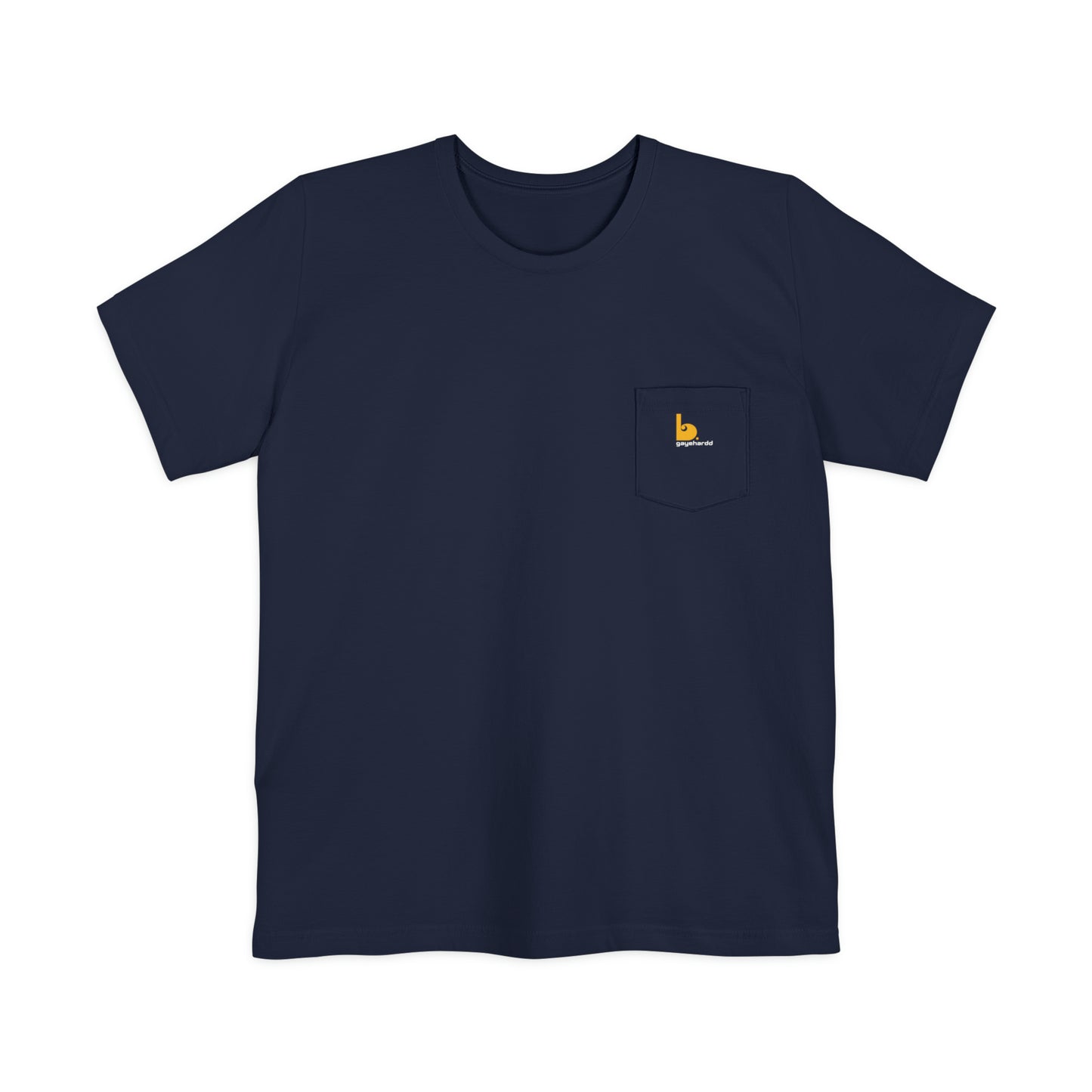 Navy gay pride pocket tee front view