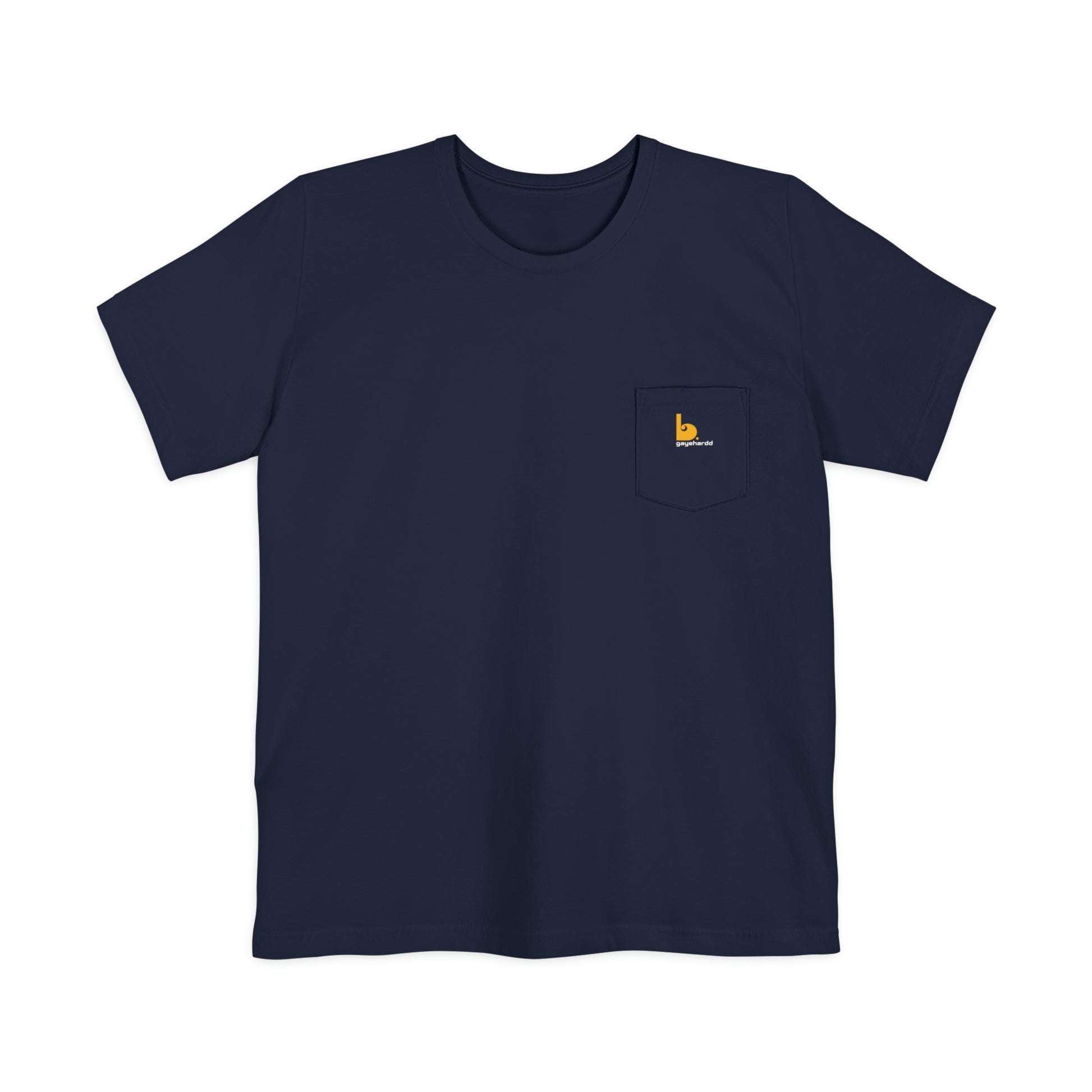 Navy gay pride pocket tee front view