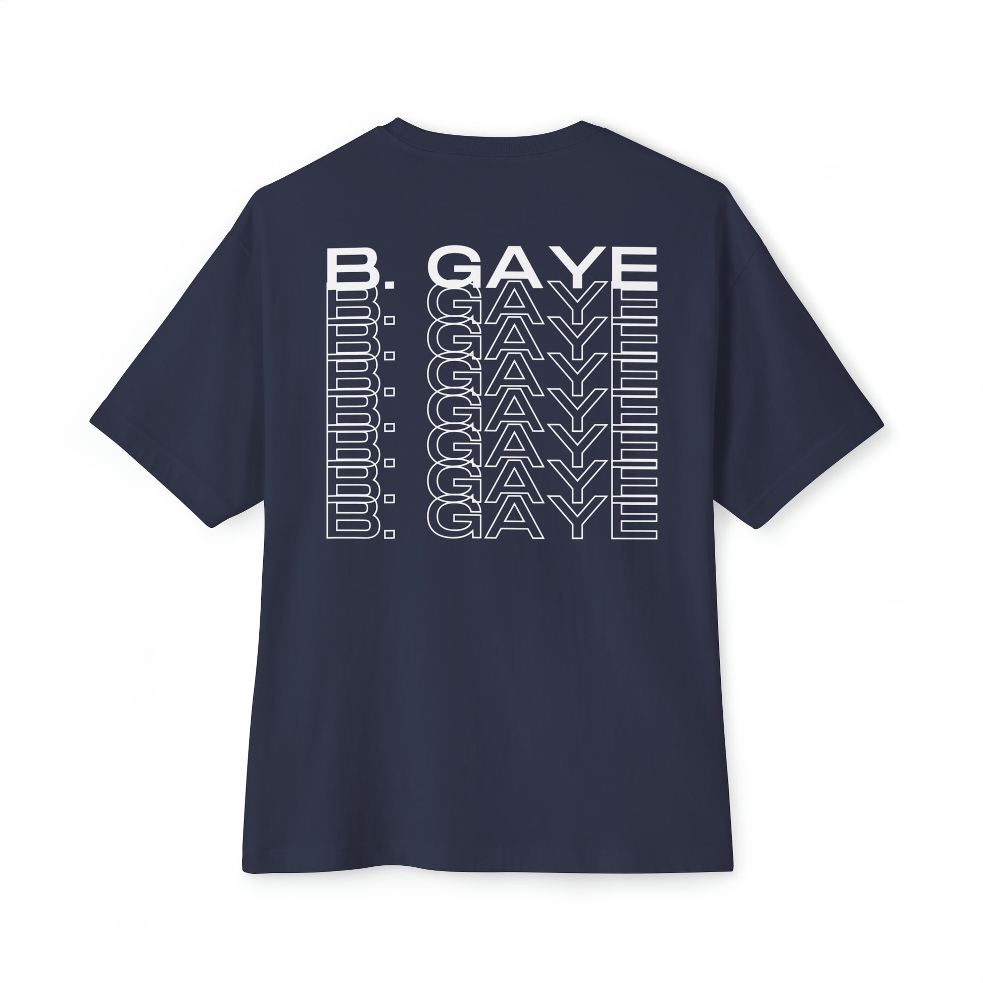 Navy gay pride tee shirt back view